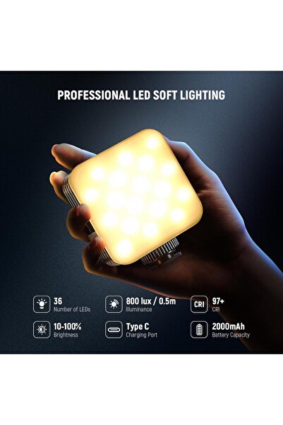 NEEWER LED Camera Video Light with Desk Tripod Stand, Portable Bi Color 3200K-5600K Dimmable Small P