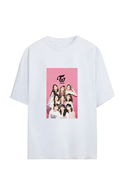 GraffTee تي شيرت قطني كبير الحجم للجنسين من TWICE