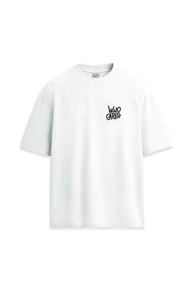 Darkia تي شيرت مريح للجنسين مطبوع عليه عبارة "من يهتم"