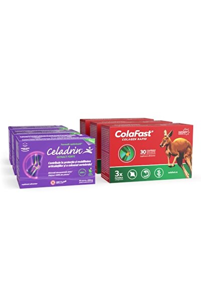 Barny's® Premium Quality Set 3 Celadrin Extract Forte 60 comprimate + 3 ColaFast Collagen Rapid