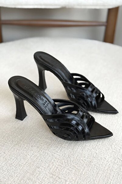 GOFFSHOES Women's Wospe Heeled Slippers - Black-Patent Leather