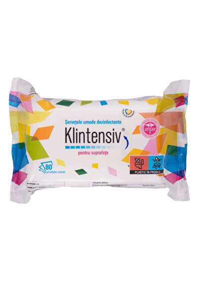 KLINTENSIV SET 2 PACK -KLINTENSIV-Disinfecting wet wipes for surfaces, 80 pcs/pack