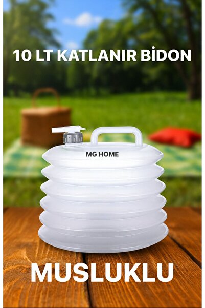 MG HOME Katlanır Bidon 10 LT Kaliteli Musluklu Piknik Kamp Su Bidonu A Sınıf 1.kalite