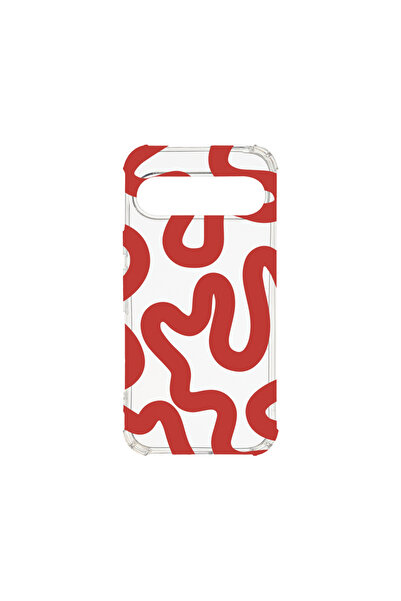 bestcase Carcasă spate antișoc pentru Google Pixel 9, linie abstractă roșie, ...