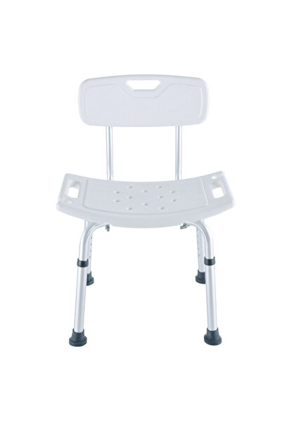 Elindor Scaun de duș cu design ergonomic și capacitate de 130 kg, reglabil pe înălțime, alb