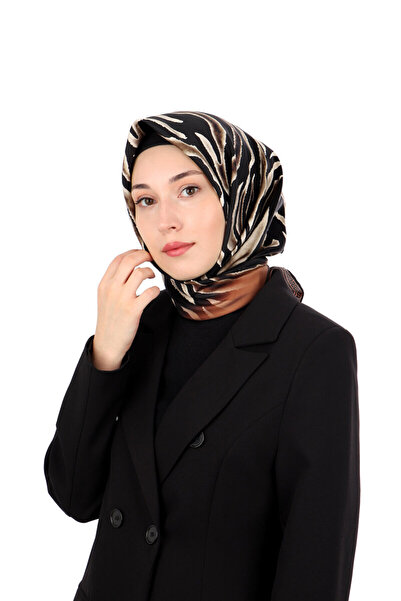 Bursa İpek Eșarfă din mătase twill cu model zebră din cupru