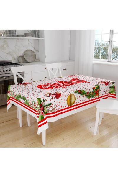HZR Yılbaşı Desenli Masa Örtüsü Noel Masa Örtüsü 160x220cm