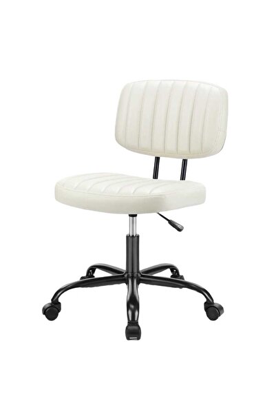 Elindor Scaun de birou fără brațe, pivotant, reglabil, alb