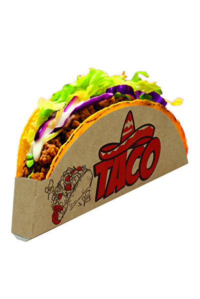 AMBALAJCİBURADA Taco Tutucu Stand Baskılı 50 Adet