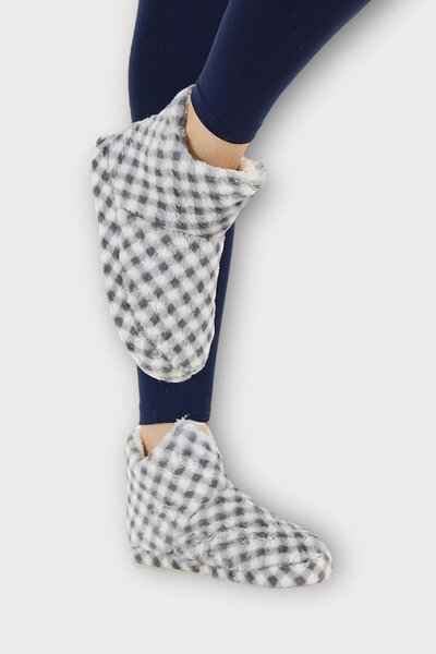 Liger Γυναικείες μπότες Piti καρό για το σπίτι Panduf ΜΑΥΡΟ