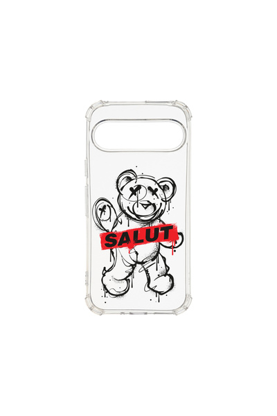 bestcase Carcasă spate antișoc pentru Google Pixel 9, Teddy Bear Salut, AS 1548