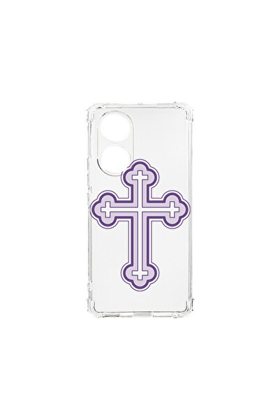 bestcase Carcasă spate antișoc pentru OPPO Reno 8T 4G, Purple Cross, AS 1789