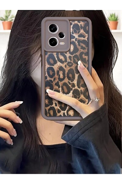 KVK PRİVACY Xiaomi Note 12 Pro 5g Compatible - Leopard Pattern, Soft Silicone Case, Shock Resistant Cover