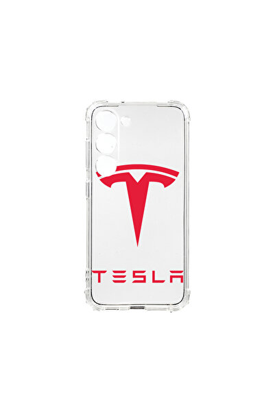 bestcase Carcasă spate antișoc pentru Samsung Galaxy S23 Plus, logo Tesla roș...