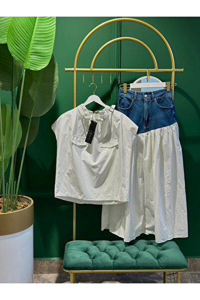 Noname DENİM PARÇALI ETEK