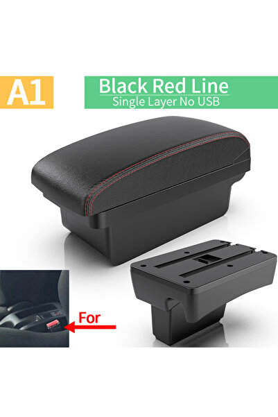 Choice5 صندوق مسند ذراع خاص A1 أسود أحمر بدون منفذ USB لسيارة بيجو 307 موديلا...