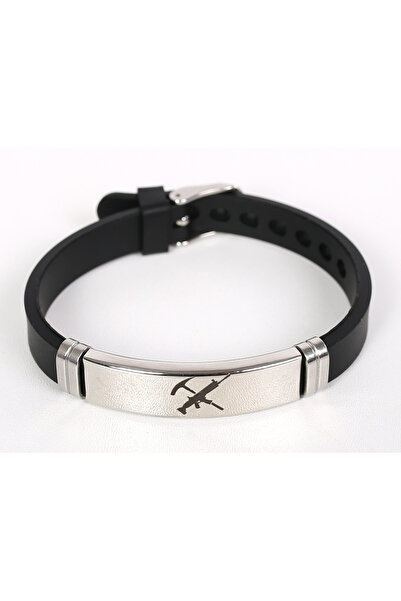 OEM Bratara Fortnite din silicon si otel inoxidabil, logo model 3