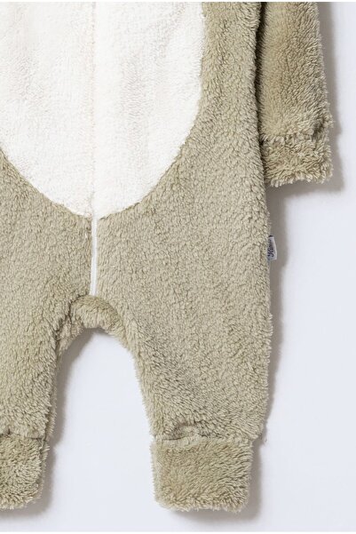 Chicsy Baby Winter Sweet Baby Boy Plush Hooded Zippered Jumpsuit