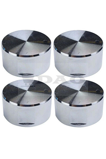 DAO Set 4 butoane pentru plită încorporată, complet metalic, cromat, gaură de 6 mm