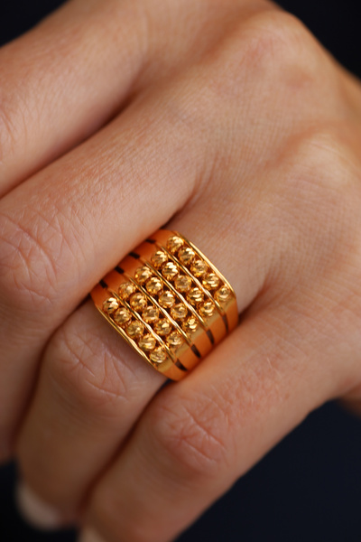 Yenigün Kuyumculuk 22 Ayar Altın Beş Sıra Dorika Toplu Kaburga Yüzük
