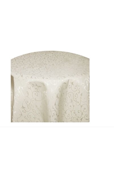 E EFRALL Round Tablecloth, 270 x 270 cm - Ivoire Concept by E Efrall