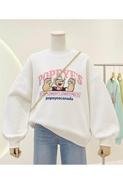 DM DOLCE MORE سترة رياضية للجنسين مطبوعة بتصميم بوبايز من القطن الممشط بثلاثة خيوط