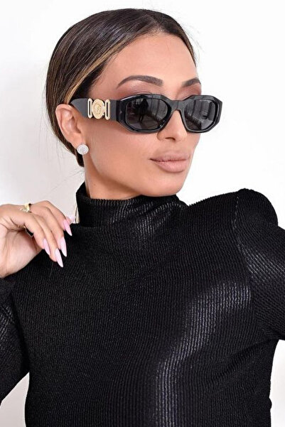 Chunky Frame نظارات شمسية فاخرة باللون الأسود للنساء من فيسا