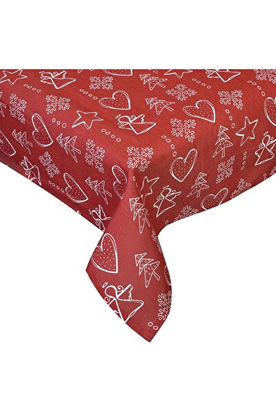 OEM Christmas-themed tablecloth, red with print, 180 x 140 cm
