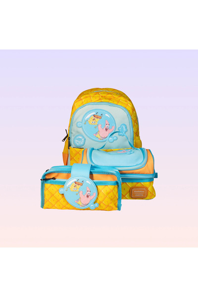 NİCKELODEON Sünger Bob Kare Pantolon Ananas Temalı 3'lü Çanta Seti