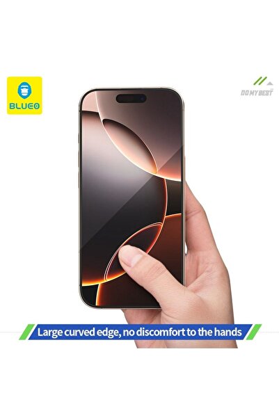 BLUEO B iPhone 15 Pro Max Full Clear Full Cover HD Uygulama Aparatlı Cam Ekra...