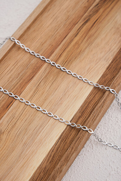 ByFlorya Jewelry قلادة من الفولاذ على شكل سلسلة قمح وشعير بعرض 3 مم مقاومة للتشوه