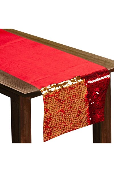 OEM Christmas Decorative Red Scales Table Runner, 150 x 33 cm