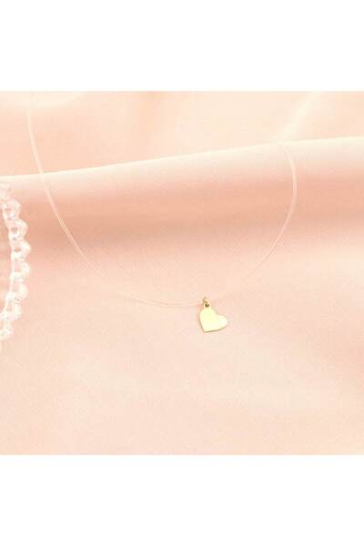 Bijuteria SORELLY Lant Aur 14k Floating Heart cu Fir Transparent