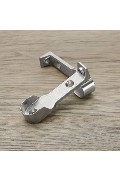 Badem10 ( 5 Çift ) Uzun Askı Flanşı Dolap Boru Sabitleme Kıyafet Elbise Askı Flanş Aparatı Krom 70 mm