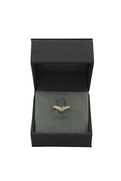 Bijuteria SORELLY Inel și model de 14k în formă de V minimalist, mărimea 16