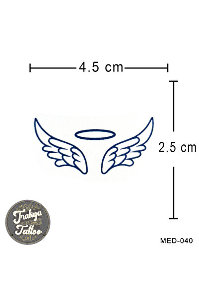 Trakya Tattoo 1 Ay Kalıcı Dövme Minimal Kanat Geçici Dövme MED-040