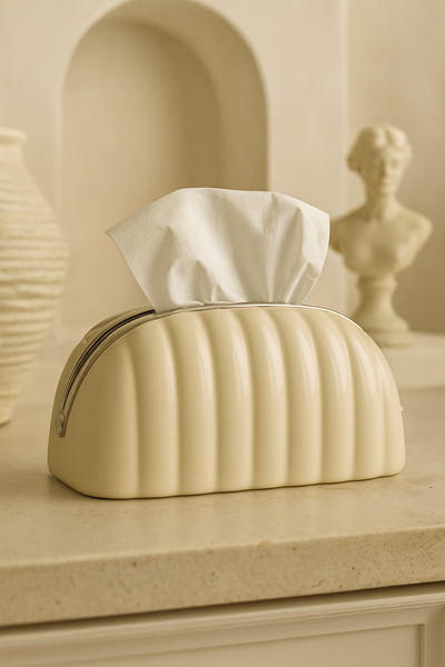 Anadolu Saray Modern Plastic Napkin Holder - Nordic Style Decorative Desktop Organizer