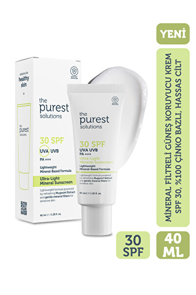 The Purest Solutions Mineral Filtreli Güneş Koruyucu Krem SPF 30, %100 Çinko ...