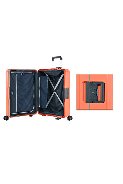 eminent Vertica Hard Case Travel Bag Luggage Trolley Lightweight Suitcase With Tsa Lock B0006 Orange