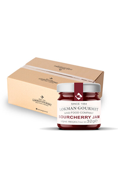 Lokman Gourmet Organik Vişne Reçeli Kavanoz 32 gram 50 li Paket - Kahvaltılık, Doğal Lezzet
