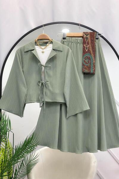 VOLT CLOTHİNG Merve Skirt Jacket Double Set