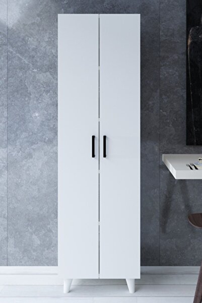 Mfk 5 Raflı 2 Kapaklı 14R Çok Amaçlı Dolap Erzak Dolabı Banyo Dolabı Kiler Dolabı Beyaz