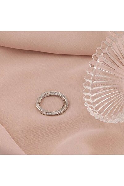 Bijuteria SORELLY Inel din argint răsucit cu pietre albe, mărimea 15