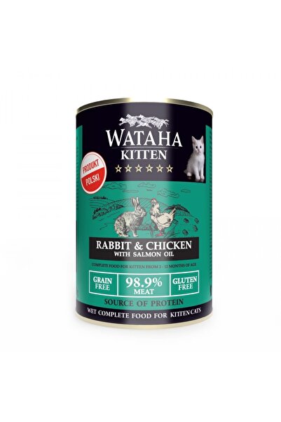 Wataha Conserva HUNT Kitten, 98.9% Carne, Cu Iepure Si Pui, 400g