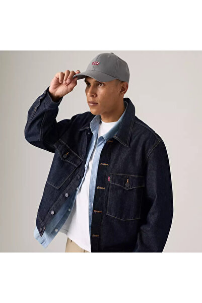 Levi's قبعة رمادية للرجال بشعار Flexfit Housemark - D77230029