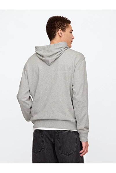 GAP Men's Gray Logo French Terry Fabric Sweatshirt
