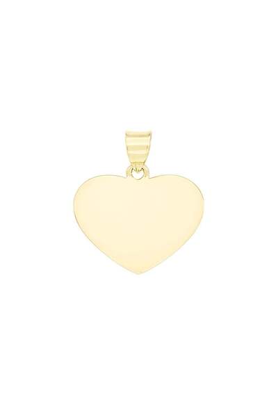 Bijuteria SORELLY Μενταγιόν Χρυσό 14 καρατίων με Χάραξη Καρδιάς 1,3 εκ.