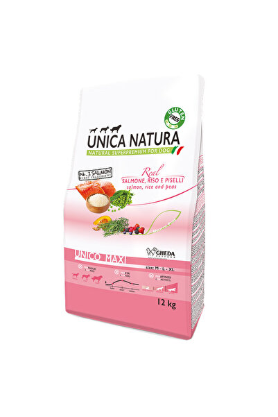 unica natura Hrana uscata pentru caini talie mare Unica Natura, cu Somon, ore...