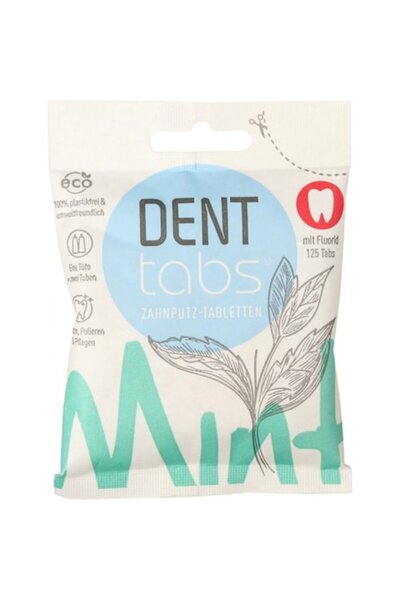 DENTTABS Tablete dentare cu aromă de mentă, stevia cu fluor