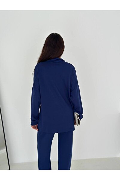 Gugus Women's Standing Collar Half Zipper Tesettür Modal Fabric Tracksuit Set